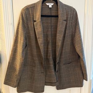 Old Navy Classic Brown Plaid Women's Blazer Size Large
